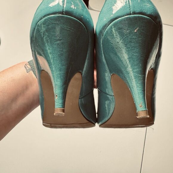BAIT But Another Innocent Tale Teal patent pumps Size 9 Pin Up Retro Rockabilly - Picture 9 of 11